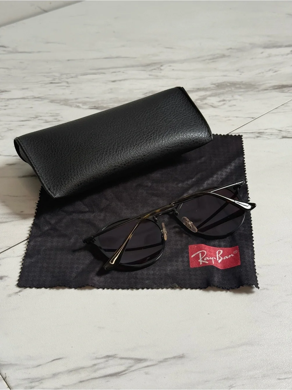 Ray-Ban Blaze Round Blue Mirror Shield Black Frame Sunglasses RB3574N